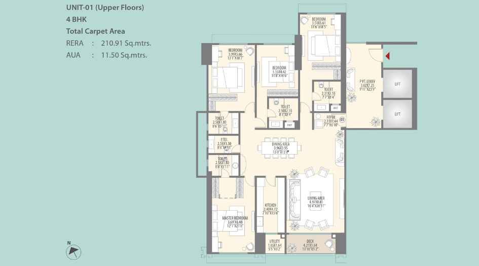 25-West-Bandra-West-Floor-Plan-4-BHK-2217-Sqft